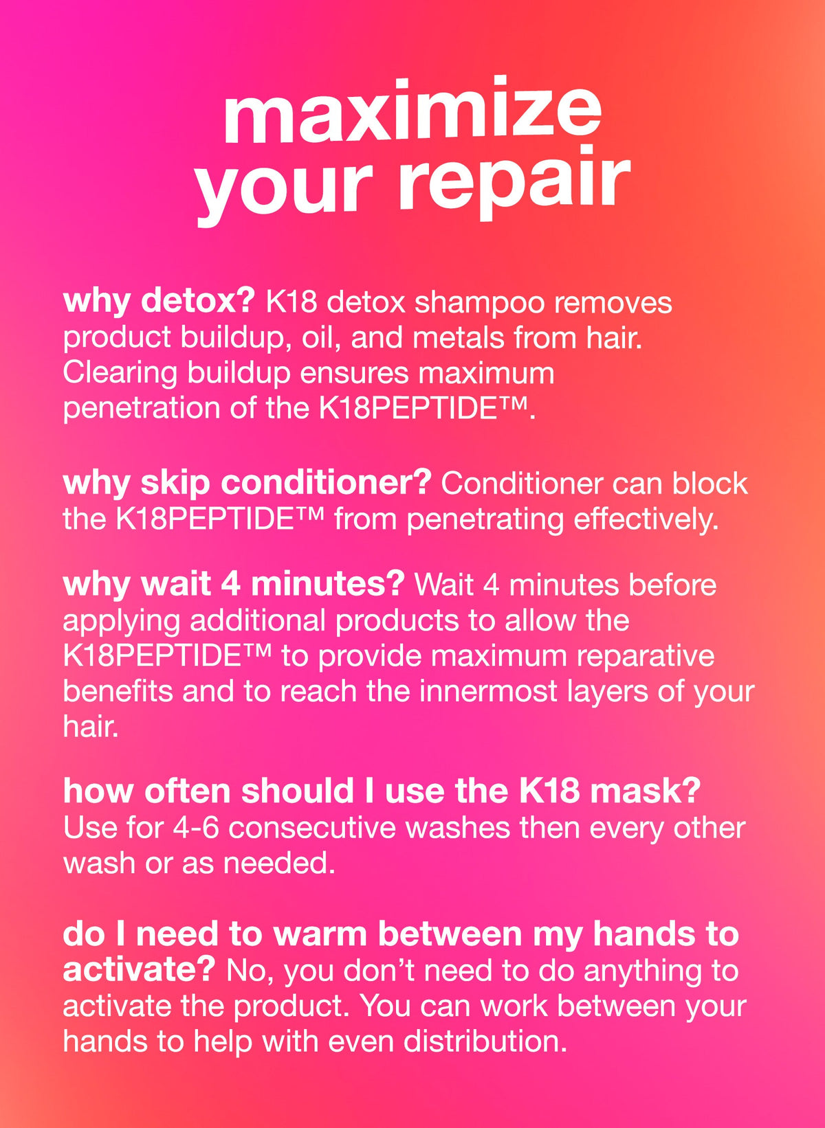Full-Size Leave-In Molecular Repair Hair Mask 50mL K18Hair